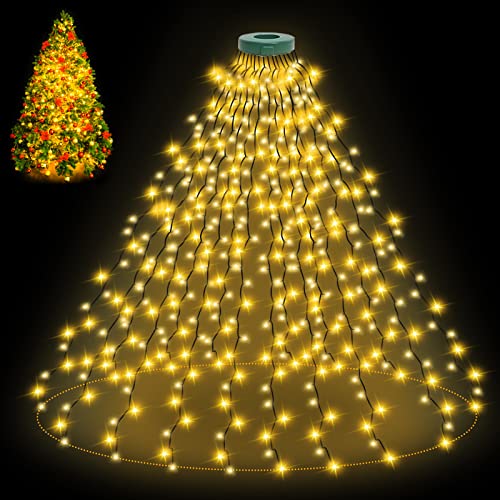 BOLWEO Weihnachtsbaum Lichterkette, 2m 400 LED Weihnachtsbeleuchtung Warmweiß mit 16 Stränge Weihnachtsbaumlichter für 150cm-240cm Weihnachtsbaum von BOLWEO