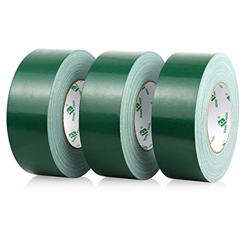 BOMEI PACK 3 Rollen Klebeband Grün Duct Tape - Panzertape wasserfest für Innen und außen - Gewebeband 50 m x 50 mm (grün) von BOMEI PACK