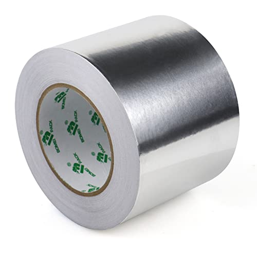 BOMEI PACK 1 Stück Aluminiumfolien-Klebeband, Isolierband aus Aluminiumfolie, 100 mm × 50 m für Leitungen und Rohre von BOMEI PACK