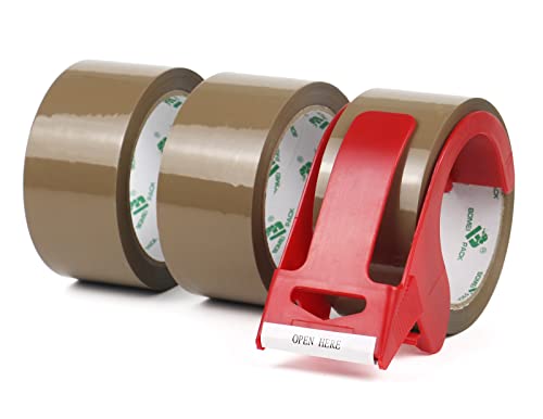 BOMEI PACK 3 Rollen 48 mm x 66 m braunes Klebeband zum Verpacken von Kartons für Versand und Umzug, Versiegelung für robuste Verpackungen (Braun) von BOMEI PACK