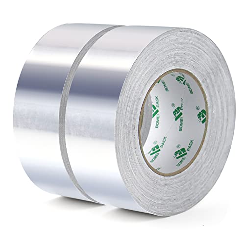 BOMEI PACK Aluminiumband, 50 mm x 50 m, Hochtemperaturband, Reparaturband aus Aluminium für Leitungen, Klimaanlagen, 2 Rollen Aluminium-Klebeband BOMEI PACK Aluminiumband, 50 mm x 50 m, Hochtemperaturband, Reparaturband aus Aluminium für Leitungen, Klimaanlagen, 2 Rollen Aluminium-Klebeband von BOMEI PACK
