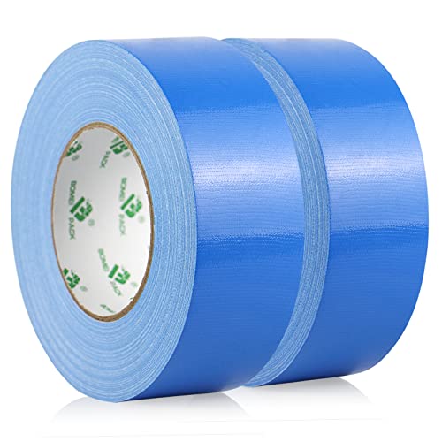 BOMEI PACK Amerikanisches Klebeband, blau, 50 mm x 50 m, robust, wasserdicht, zum Reparieren, Fixieren, Bündeln, Verstärken und Abdichten, 2 Rollen von BOMEI PACK