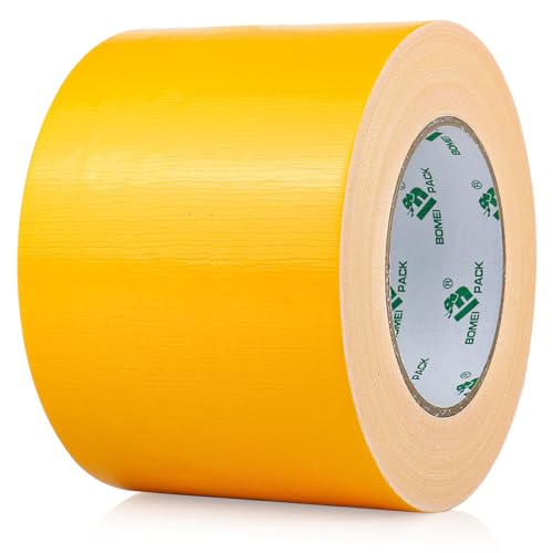 BOMEI PACK Gelb Panzertape Wasserfest 100 mm x 30 m - Gelb Panzertape Gewebeklebeband - Gewebeband - Panzerband Extra Stark - Duct Tape - Wasserdichtes Klebeband von BOMEI PACK