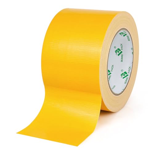 BOMEI PACK Gelb Panzertape Wasserfest 75 mm x 30 m - Gelb Panzertape Gaffer Tape Gewebeklebeband - Gewebeband - Panzerband Extra Stark - Duct Tape - Wasserdichtes Klebeband von BOMEI PACK