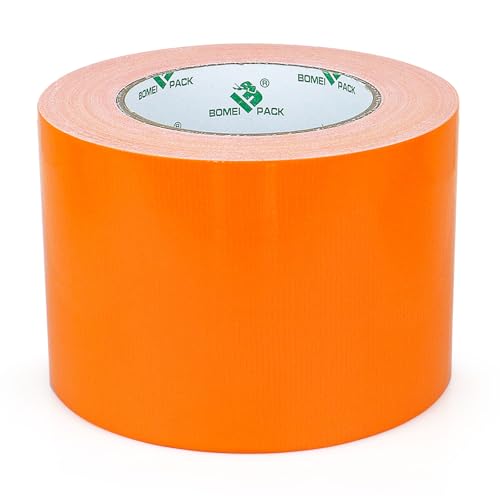 BOMEI PACK Orange Panzertape Wasserfest 100 mm x 30 m - Orange Panzertape Gewebeklebeband - Gewebeband - Panzerband Extra Stark - Duct Tape - Wasserdichtes Klebeband von BOMEI PACK