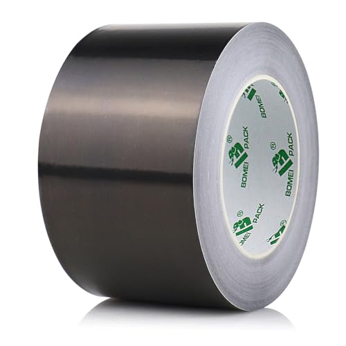 BOMEI PACK Schwarz 75mmx50m Aluminium Klebeband Hitzebeständiges - 1 Rolle Alu Klebeband zum Reparieren von Metalloberflächen - Starke Aluband Selbstklebend von BOMEI PACK