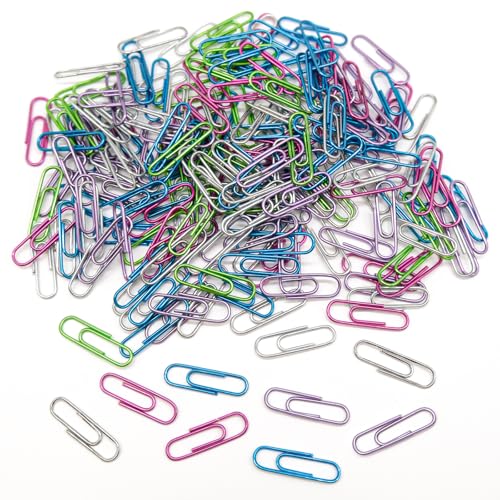 200 Stück Büroklammern Metall Bunt Aktenklammern Set Wiederverwendbare Paper Clips 33mm Briefklammern Bunt Paper Clips mit Aufbewahrungsbox für Büro Dateien Schule Papiere (Mixed colors) von BOMULEZG