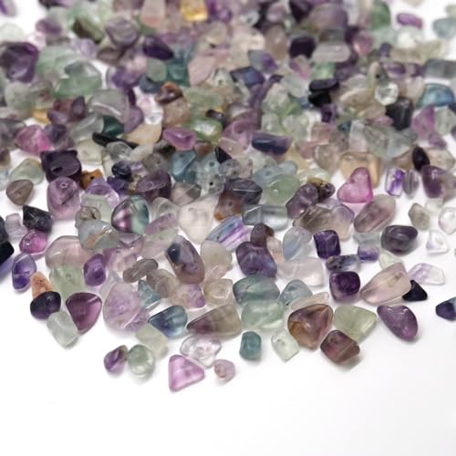 400 Stück Unregelmäßige Naturstein Perlen Perlen Zum Auffädeln Edelstein Chip Steinperlen Edelsteine Mit Loch Kristalle Steine Zum Basteln Edelsteine Schmuck, Heimdekoration, Weihnachten (Fluorite) von BOMULEZG