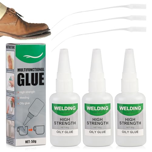 3 Stück Schweißen Öliger Kleber,Welding High-Strength Oily Glue Mächtiger Universalkleber Universal Wasserdichter Superkleber 50g Extra Stark für Kunststoff Metall Keramik Leder Harz von BONK