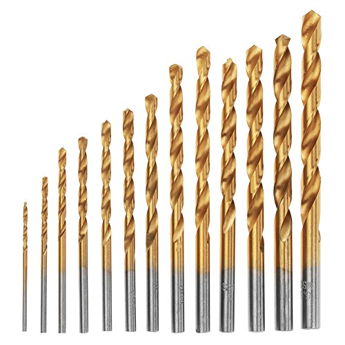 13-teiliges Spiralbohrer-Set mit Schnellarbeitsstahlbeschichtung, 1,5–6,5 Mm, Werkzeug mit Rundem Griff Zum Bohren von Aluminium, Holz, Eisen, Rundem Griff, Bohrer mit Hoher Härte von BONKZEBU