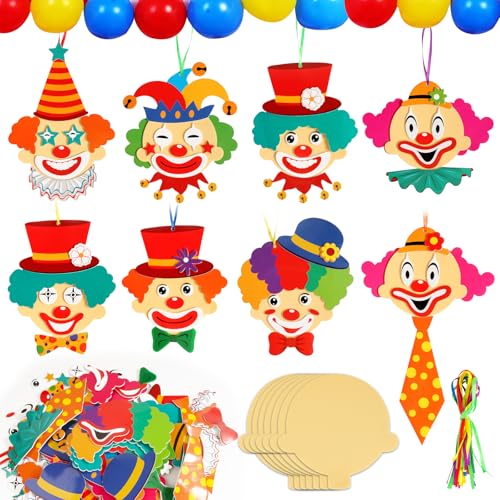 BOOMTOP 15pcs Bastelset Clown Deko Karneval Schaumstoff Sticker Selbstklebend Moosgummi Aufkleber Kinder zum Basteln Zirkus Deko Karneval Fasching Kindergeburtstag Party Wand Tür Dekoration von BOOMTOP