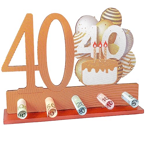 40. Geburtstag Geldgeschenk Holz, BOOSHMall Geschenk zum 40.Geburtstag, Holz - Schild Gästebuch Geldgeschenke, Geburtstag Jubiläum Geschenke aus Holz, Geschenke für Männer, Frau von BOOSHMall