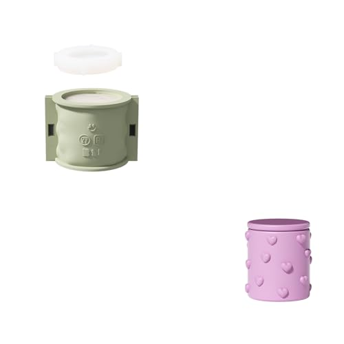 BOOWAN NICOLE Hearts Kerzen Jar Beton Gießform mit Kerze Nachfüll packung Form,Jesmonite Kerzenständer Gips Gießformen mit Deckel für DIY Geschenke zum Valentinstag (SH1165-1-2) von BOOWAN NICOLE