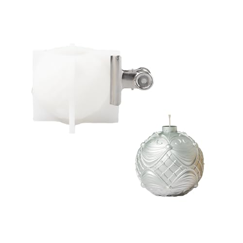 BOOWAN NICOLE Weihnachten Kugel Licht Kerze Silikon Form,Spherical Round Kerzenformen zum Gießen Set für Weihnachts Dekoration Kerzenherstellung (LZ0775) von BOOWAN NICOLE