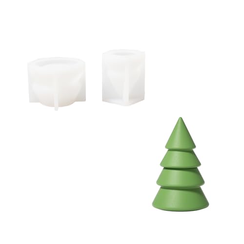 BOOWAN NICOLE Weihnachtsbaum Kerzen Jar Silikonform,Christmas Tree Kerzengefäße Gips Gießformen für Weihnachts Deko (SH1104) von BOOWAN NICOLE