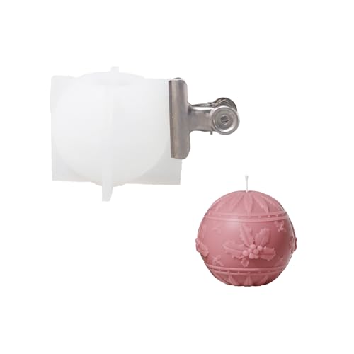 BOOWAN NICOLE Weihnachtskugel Licht Kerze Silikonform,Spherical Round Kerzenformen zum Gießen Set für Kerzenherstellung Handwerk Ornamente (LZ0770) von BOOWAN NICOLE