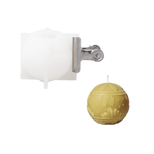 BOOWAN NICOLE Weihnachtskugel Licht Kerze Silikonform,Spherical Round Kerzenformen zum Gießen Set für Kerzenherstellung Handwerk Ornamente (LZ0771) von BOOWAN NICOLE