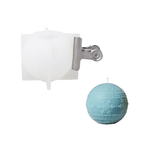 BOOWAN NICOLE Weihnachtskugel Licht Kerze Silikonform,Spherical Round Kerzenformen zum Gießen Set für Kerzenherstellung Handwerk Ornamente (LZ0772) von BOOWAN NICOLE