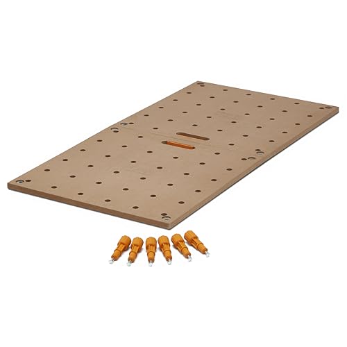 BORA Centipede Werkbank Tischplatte für Bora Tausendfüßler Werkbank Sägepferde – 61 x 121,9 cm – inklusive Holzplatte mit 20 mm Hundelöchern + 6 Schnelldrehverriegelungsgriffen für tragbare BORA Centipede Werkbank Tischplatte für Bora Tausendfüßler Werkbank Sägepferde – 61 x 121,9 cm – inklusive Holzplatte mit 20 mm Hundelöchern + 6 Schnelldrehverriegelungsgriffen für tragbare von BORA