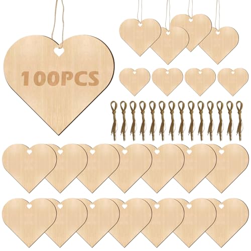 100 Stück Mini Holzherzen Scheiben, Holzscheiben, Streudeko Hochzeit Holz, Herz Holz Anhänger, Holzherzen Streudeko, Klein Holzherz Token, Holz Verzierungen Basteln Für Diy Handwerk, Für Hochzeit von BORDEAG