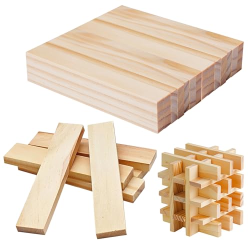 100Stk Holzklötzchen zum Basteln, Bastelklötzchen zum Basteln Bastelstäbe Holzleiste Basteln Bastelholz 100x20x7 mm Holzklötze Holzleiste Holzstäbchen Basteln Holz für DIY Projekte, Deko, Vertäfelung von BORDEAG