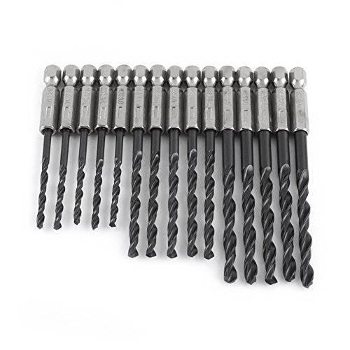 15pcs Hex Shank Industrial Festure Carbid Tipp Twist Bohrbohrer, 3/4/5mm Hochgeschwindigkeitshärtung Metall für Edelstahl, Gusseisen, Holz und Kunststoff 15pcs Hex Shank Industrial Festure Carbid Tipp Twist Bohrbohrer, 3/4/5mm Hochgeschwindigkeitshärtung Metall für Edelstahl, Gusseisen, Holz und Kunststoff von BORDSTRACT