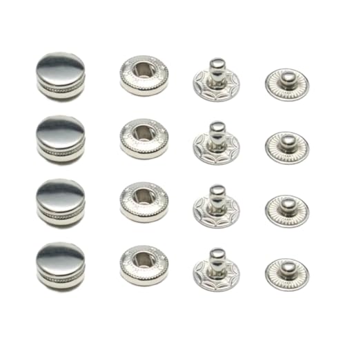 BORDSTRACT 100Pcs Metal Buttons, Stainless Steel Round Buttons, Replacement Jacket and Jeans Buttons for Clothing Accessories von BORDSTRACT