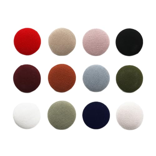 BORDSTRACT 100pcs Wrap Cloth Plastic, Multi Color Round Wrap Fabric Buttons, Knitwear Dekoration Handmade Sewing Buttons (boutons de couture faits à la main) von BORDSTRACT