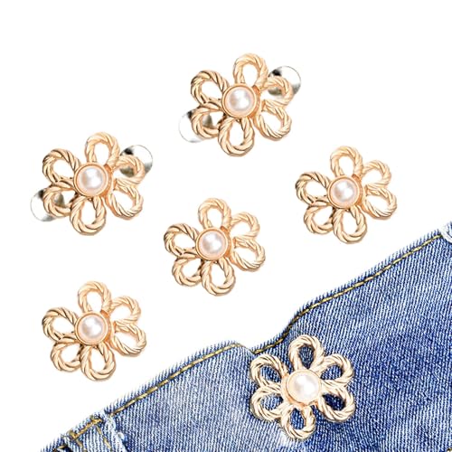 BORDSTRACT 10Pcs Metal Buttons, Simple and Superior Quality Flower Petal Buttons, Detachable and Adjustable Seamless Buttons for Clothing Accessories von BORDSTRACT