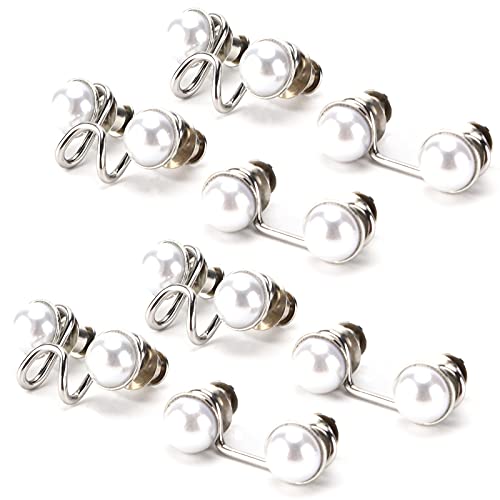 BORDSTRACT 16-teilige Knopfnadeln, Jeansbund-Einstellknopf ohne Nähen und ohne Werkzeug, sofort abnehmbare Knöpfe für den Stil ohne Nieten (Nail-free white pearl small size) von BORDSTRACT