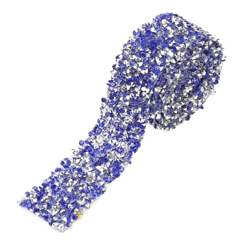 BORDSTRACT Bling Wrap Strassband, Kristallgeflecht, 30 mm, Diamantgeflecht, Wickelrolle, glitzerndes Kristall-Strassband, Dekoration für Party, Hochzeit, Geburtstag (Dark Blue) von BORDSTRACT