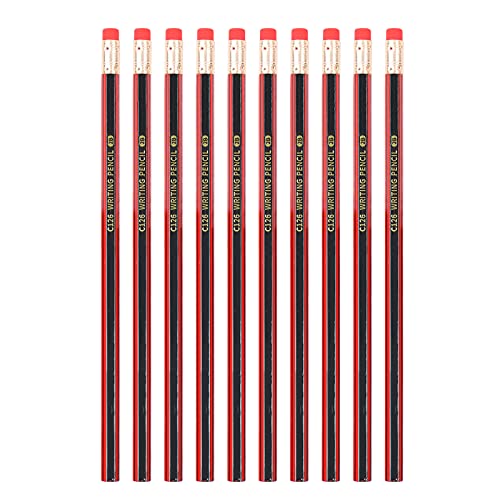 BORDSTRACT -Holzstifte, 10pcs 7,2 Zoll HB Graphitstifte mit Radiergummis zum Skizzieren, Schreiben und Zeichnen (2B (mit Radiergummi)) von BORDSTRACT