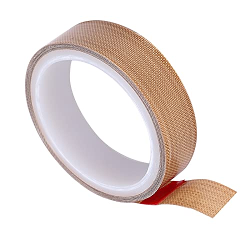 Hitzebeständiges Klebeband 10 Meter PTFE-Band Hitzebeständiges Tuch Isolierung Kleberolle Vakuumverbrauchsmaterialien für Versiegelungsmaschinen, Hochtemperatur-Walzenbeschichtungen(0.18*13mm*10m) von BORDSTRACT