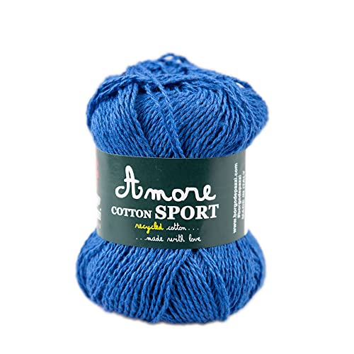 10 Knäuel Baumwolle (Electric Blue 48) 50 g, Baumwollgarn für Häkeln und Eisen, zum Basteln, Häkelgarn und Nadeln, hergestellt in Italien. BORGO DE' PAZZI FIRENZE von BORGO DE' PAZZI FIRENZE