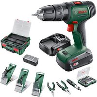 BOSCH Home & Garden UniversalImpact 18V+46AC+SBX Akku-Schlagbohrschrauber-Set 18,0 V, mit 1 Akku von BOSCH Home & Garden