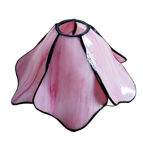 BOTOWI Tiffany Lampe Schirm Ersatz 8 Zoll Buntglas Rosa Lotus Blumen Lampenschirm 1-5/8-Zoll Fitter Öffnung nur für Pendelleuchten Wandleuchte Deckenleuchte Kronleuchter Tischlampe von BOTOWI