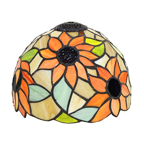 BOTOWI Tiffany Stil Lampenschirm Ersatz 8 Zoll Buntglas Lampenschirm nur für Tischlampen Stehlampe Wandleuchte Deckenleuchte Pendelleuchte Home Office Dekoration,Sunflower von BOTOWI