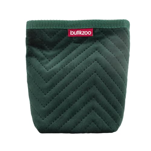 Hundeleckerli-Tasche mit Magnetverschluss & Kotbeutelspender für Spaziergänge 15 cm x 13 cm x 5 cm (Velvet Grün) von BOUTIQUE ZOO