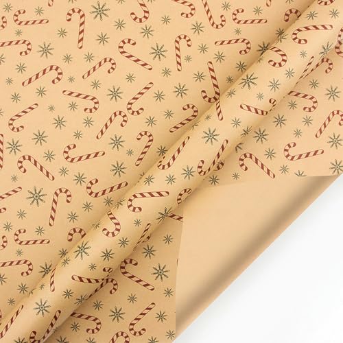 BOVROTIN Retro-Weihnachts-Kraftpapier, Geschenkpapier, DIY-Set, Stil 4, 50 x 70 cm von BOVROTIN