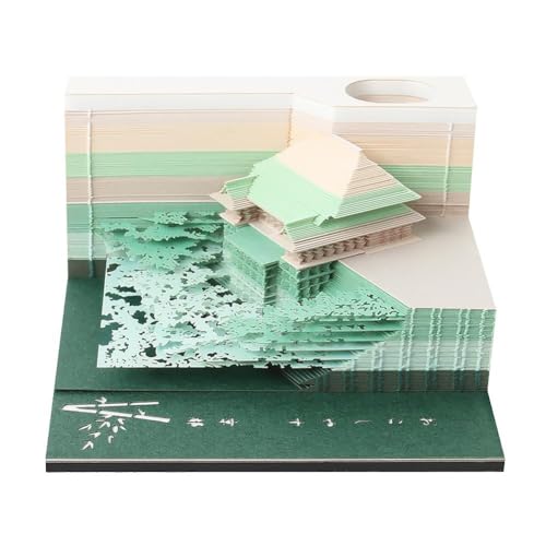 BOWTONG 3D Dreidimensionale Kiyomizu Tempel Papier Schnitzen Modell Pad Schnitzen Ornamente Notizen Klebriges Papier Schnitzen Geschenk Z0G1, 8X8X4.5cm von BOWTONG