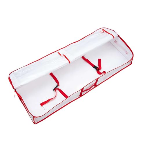 BOWTONG Weihnachts-Geschenkpapier-Aufbewahrungsbehälter, Weihnachts-Geschenkpapier-Organizer mit Taschen, 101,6 cm Geschenkpapier-Organizer, Unterbett-Aufbewahrung für Weihnachtsdekorationen, von BOWTONG