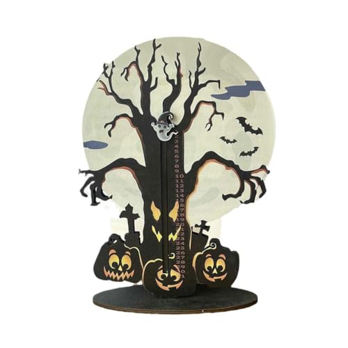 Halloween Advent Countdown Kalender, Halloween Dekorationen Baum Kürbis mit F Halloween Party Holz Umzugsbedarf Geist, von BOWTONG