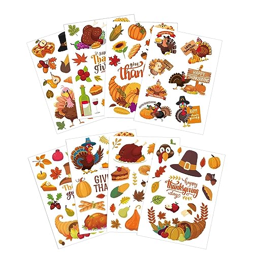 252stk Thanksgiving Aufkleber, Herbst Aufkleber Thanksgiving-Türkei-Aufkleber Fenster Aufkleber Herbst Herbst-Aufkleber für Umschläge Scrapbooking von BOXOB