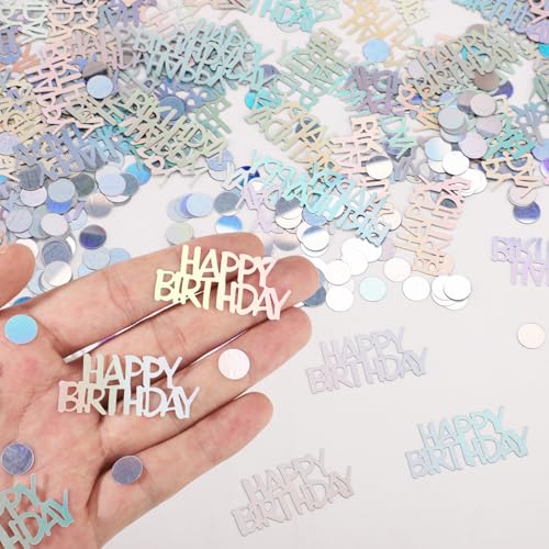 300stk Happy Birthday-Konfetti, Glitzerndes Geburtstagstisch-Konfetti Schillerndes Konfetti Kreisförmige Buchstabenform Streudeko für Geburtstagspartys für Tisch Ballon DIY-Basteln von BOXOB