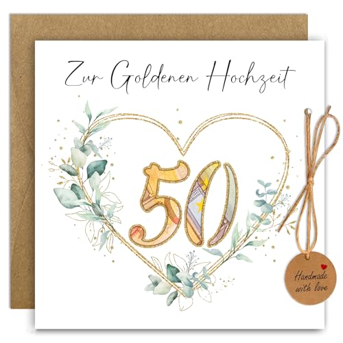 BOYATONG Geldgeschenke Goldene Hochzeit mit Umschläge, Geldgeschenke Verpackung Karte Goldene Hochzeit Geschenke von BOYATONG