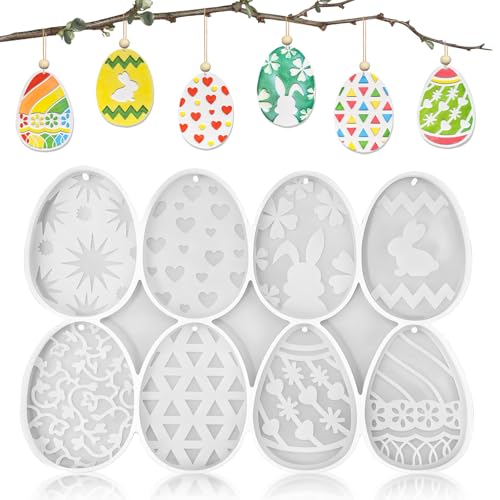 Ostern Silikonformen Gießformen Ostern, Ostereier Epoxidharz Formen Schlüsselanhänger DIY Silikon Gießform, Silikonform Ostern Frühling Gießformen Ostern für Anhänger Kunstharz Harz von BOYATONG