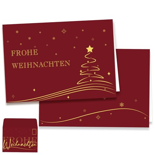 Weihnachtskarten mit Umschlag 12er Set, Christmas Cards, Weihnachtspostkarten Klappkarten, Weihnachtsgrußkarten ür deine Weihnachtsgruß, Postkarten Weihnachten Karte mit Umschlägen, Merry Christmas von BOYATONG