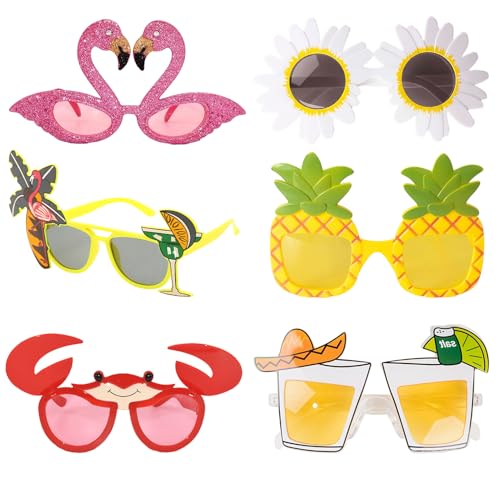 6pcs Novel & Fun Hawaiian Style Party Glasses Fashion Glasses Novelty Glasses Sunglasses Pool & Birthday Parties, Travel, Outdoor Sports, Fashion Styling, Hawaiian - Themed Party Photo Props von BOZILY