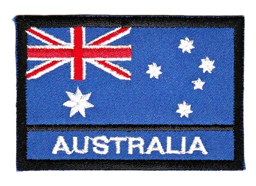 Australia Flagge Australien Aufnäher zum aufbügeln oder aufnähen Bügelbild Aufbügler für Kleidung gestickter Bügelpatch Applikation Patch Größe 7,3 x 4,9 cm von BP BRAUNERT PATCHES