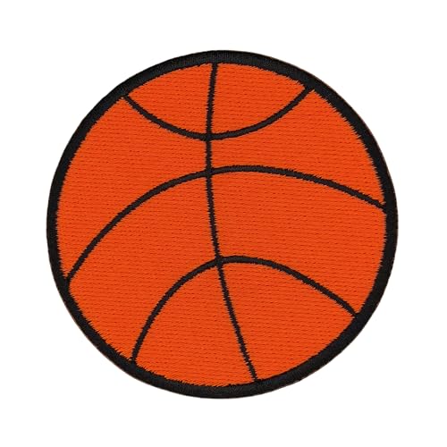 Basketball Aufnäher zum aufbügeln oder aufnähen Bügelbild Orange Bügelpatch Ball Sport Aufbügler für Kleidung Bügelflicken Applikation Patch Größe 7,2 x 7,2 cm von BP BRAUNERT PATCHES